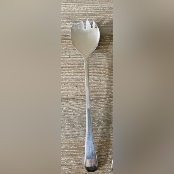 Vintage Sheffield England Silver Plated Serving Utensils Salad Spoon Fork - Picture 1 of 2